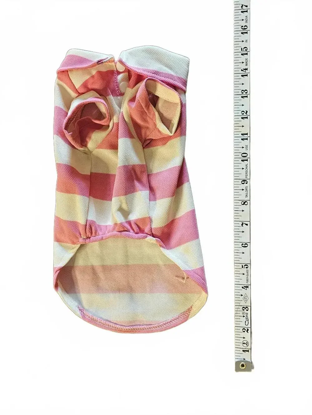 Pink and White Striped Polo Shirt for Small Dogs